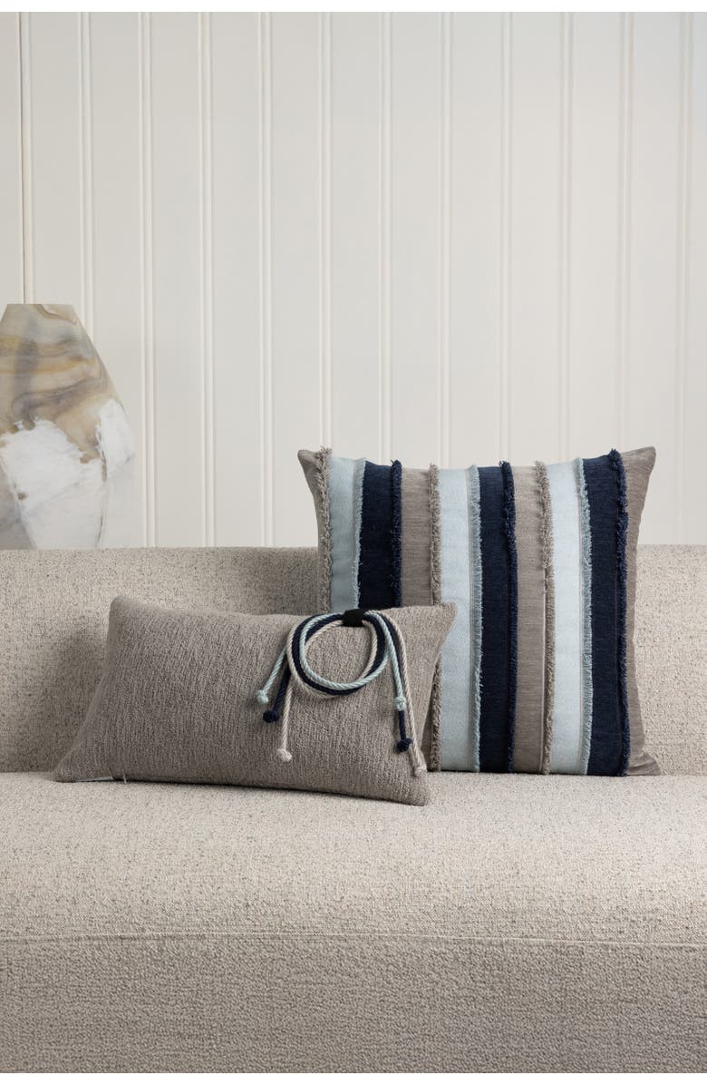 Elaine Smith Desert Bloom Hand Embellished Rope Indoor & Outdoor Woven Accent Pillow, Alternate, color, Multi