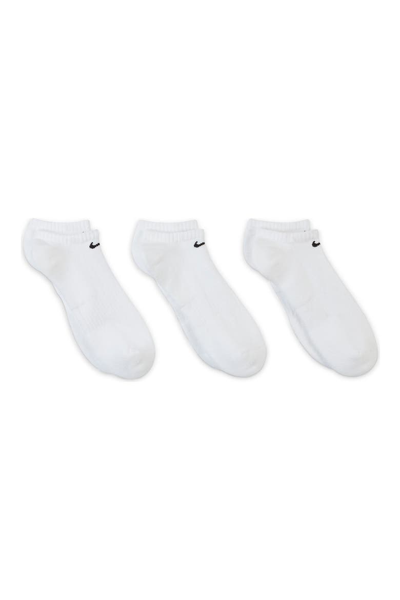 Everyday Cushion Training No-Show Socks - Pack of 3, Alternate, color, 100 WHITE/BLACK