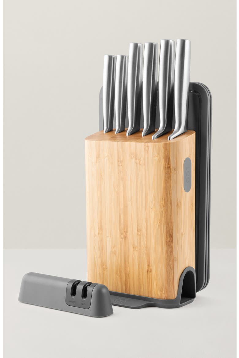 Leo Legacy 11-Piece Knife Block Set, Alternate, color, SILVER/ BEIGE/ GREY