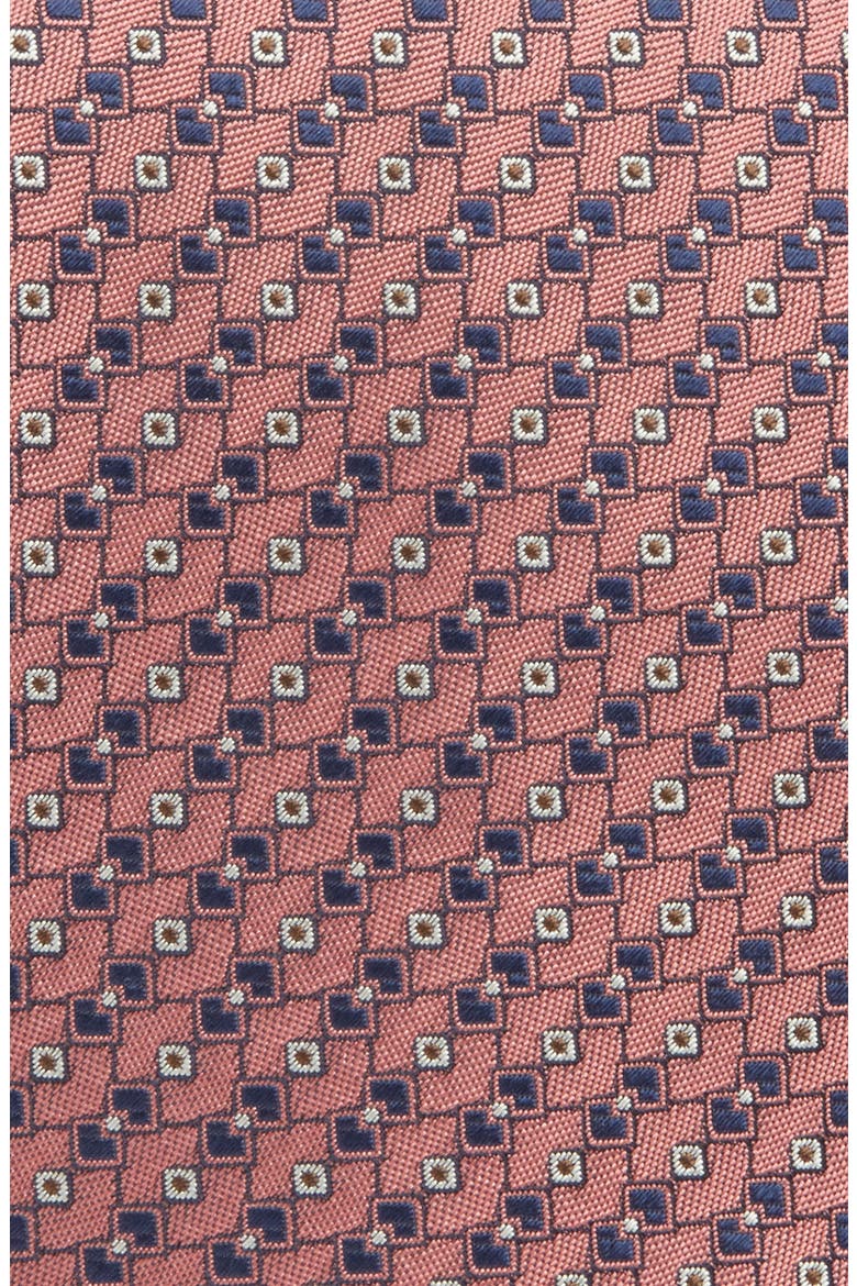 Medallion Geo Silk Jacquard Tie, Alternate, color, PINK