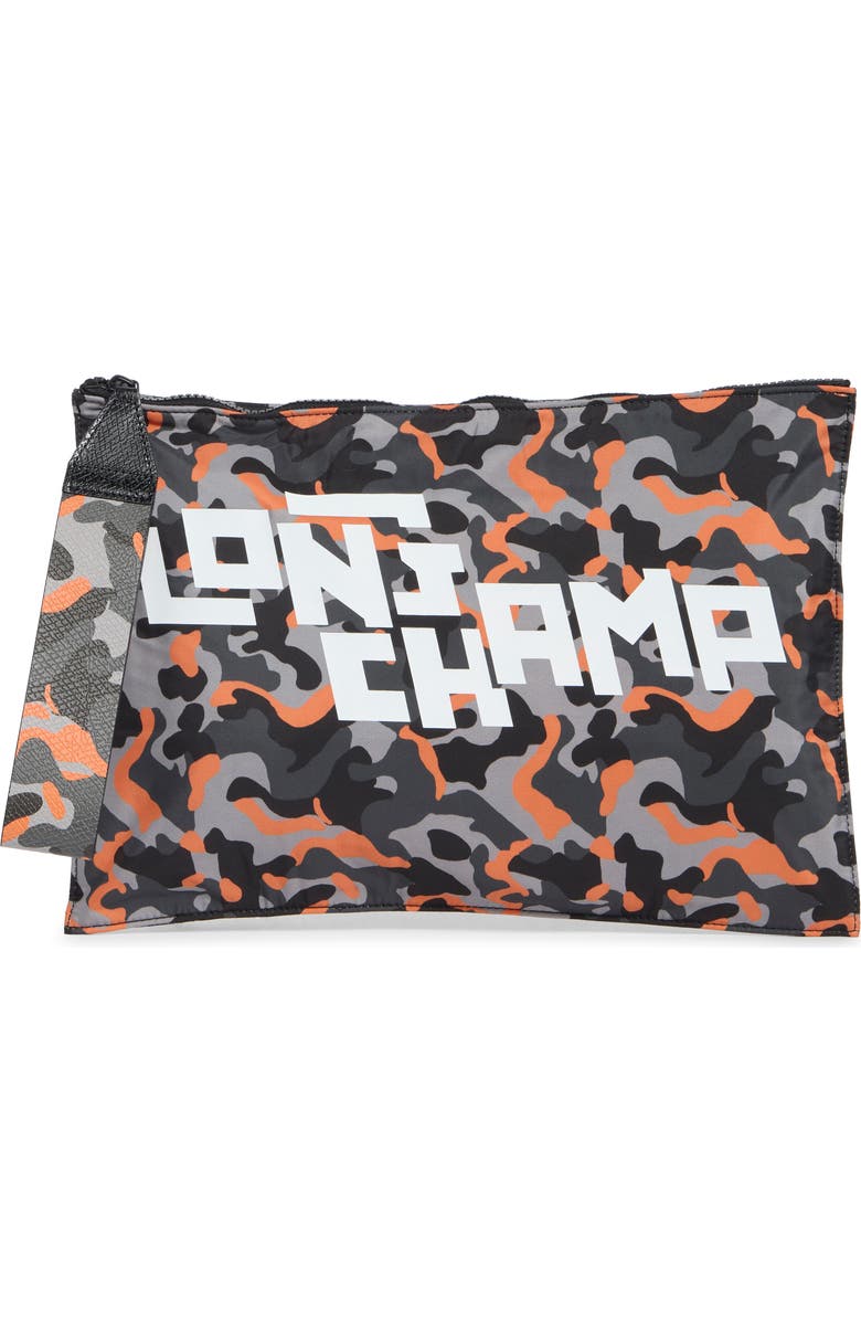 Longchamp Camo Top Zip Wrislet, Main, color, Cement
