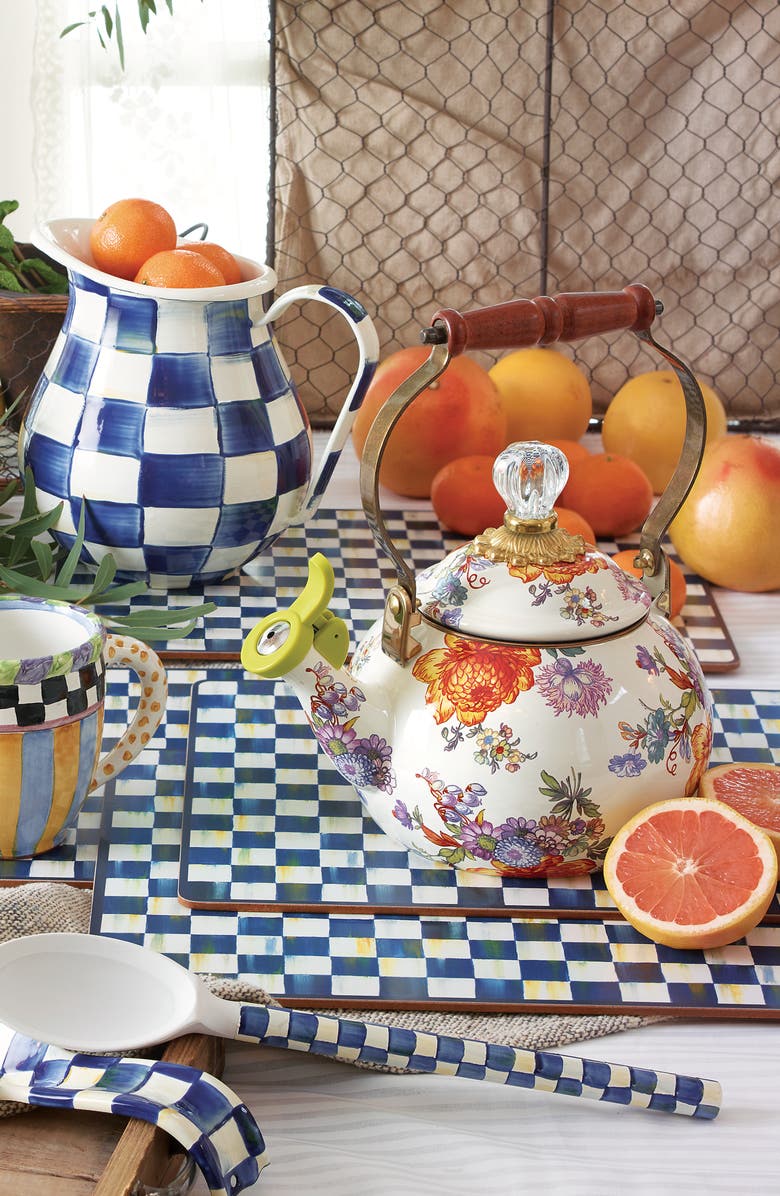 MACKENZIE CHILDS Royal Check Set of 4 Placemats, Alternate, color, Blue/ White