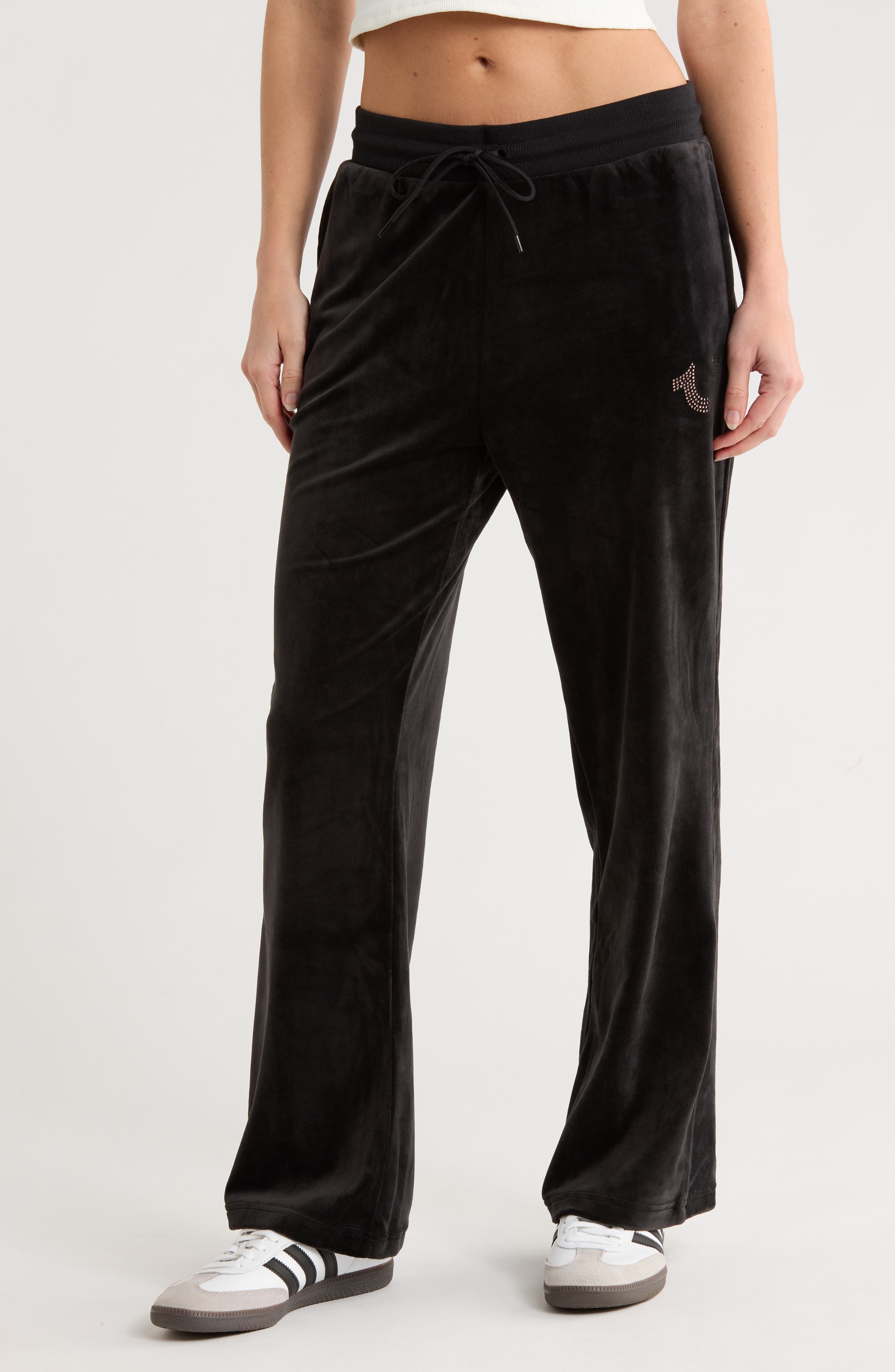 True Religion Velour Straight Leg Pants