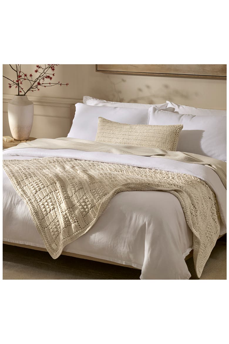 Summer Crochet Decorative Pillow, Alternate, color, NATURAL