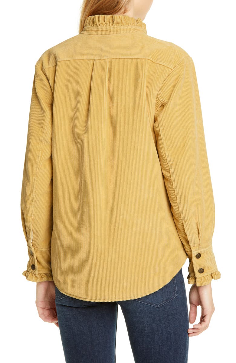 La Vie Rebecca Taylor Ruffle Detail Cotton Corduroy Jacket, Alternate, color, 