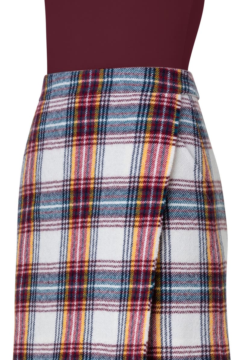 Akris punto Tartan Plaid Virgin Wool Flannel Skirt, Alternate, color, 