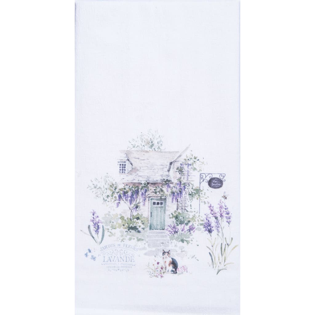C & F Home C&f Home 27" X 18" Lavender Cat Villa Jardin De Fleurs Kitchen And Bathroom Graphic Print Hand Towel In Multi