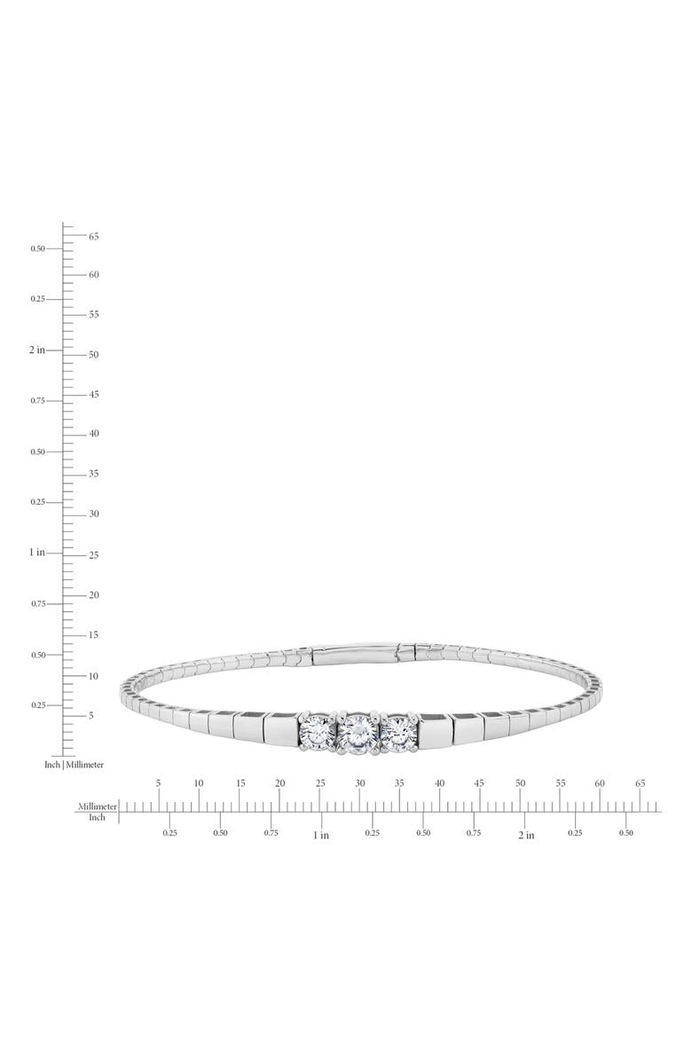 Crislu Pure Flex Graduated Cubic Zirconia Bracelet, Alternate, color, Pure Platinum / Clear Stone