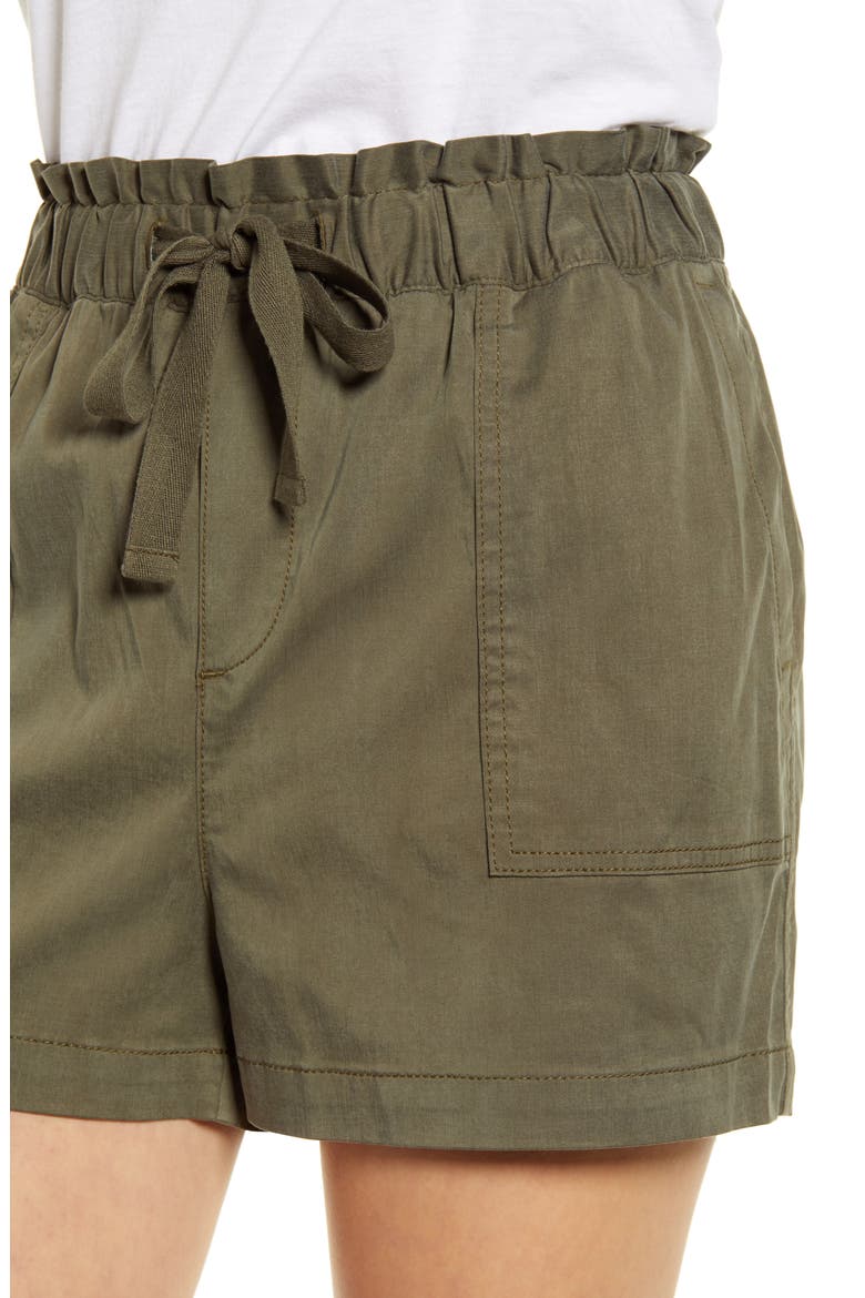 Tie Waist Shorts, Alternate, color, OLIVE SARMA