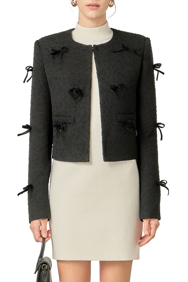 Bow Jacket, Main, color, BLACK/ GREY