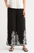 Forgotten Grace Border Print Wide Leg Pants
