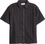 HONOR THE GIFT Open Stitch Short Sleeve Button-Up Shirt