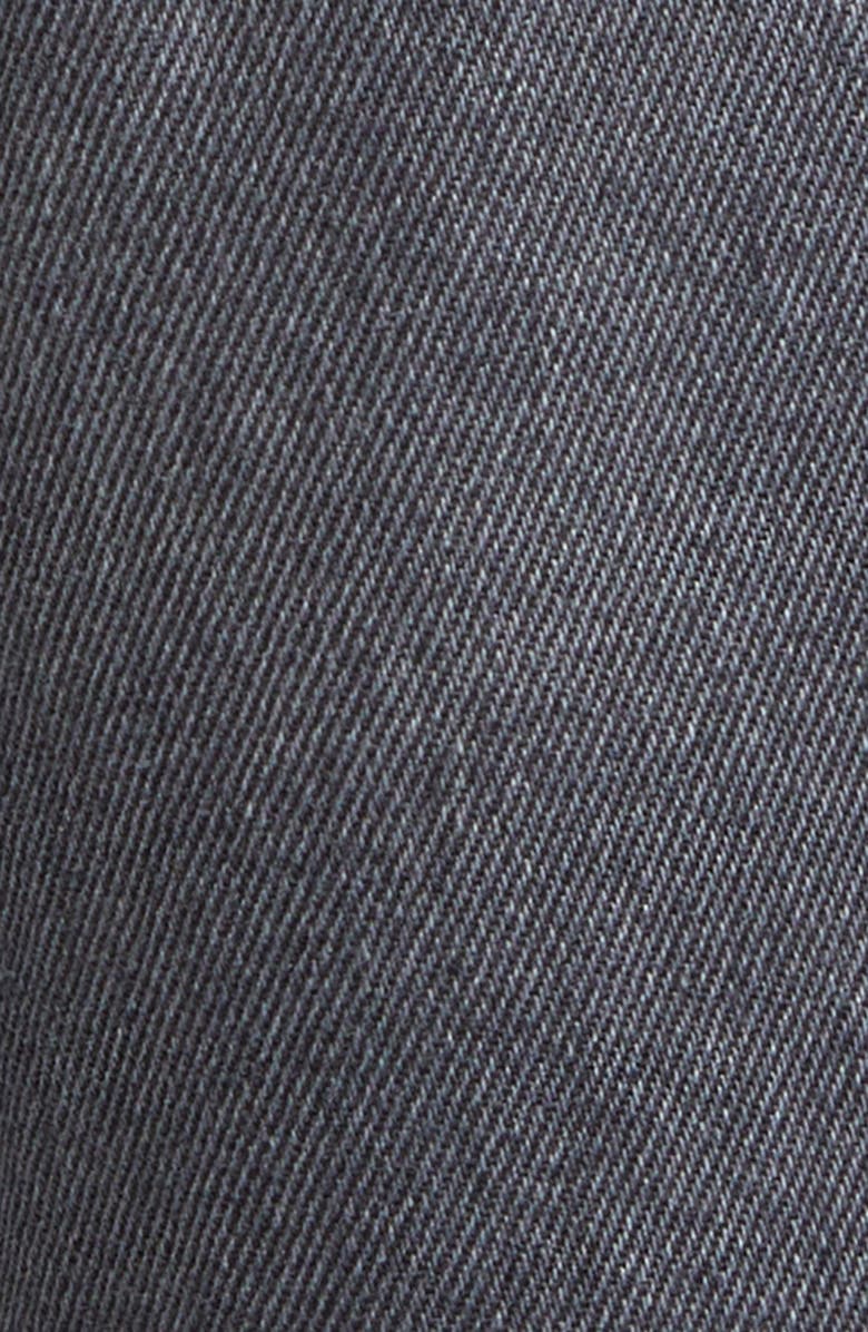 Area Hotfix Thigh Slash Straight Leg Jeans, Alternate, color, Washed Black