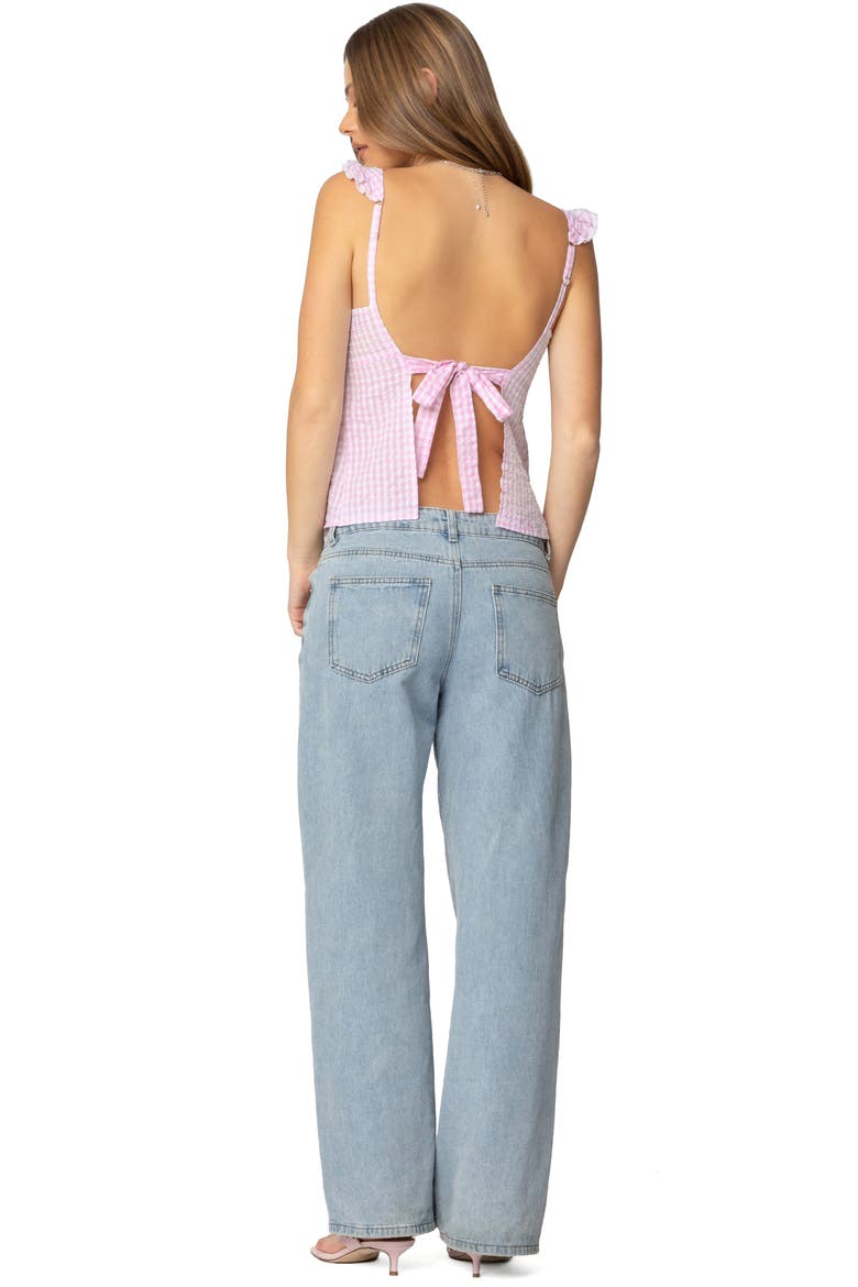Jenson Backless Gingham Tank, Alternate, color, PINK
