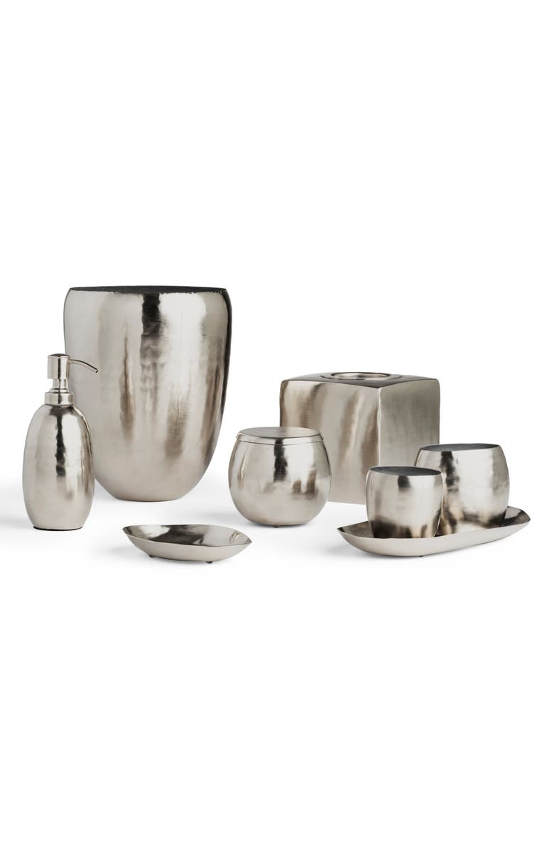 Kassatex Nile Wastebasket, Alternate, color, Silver