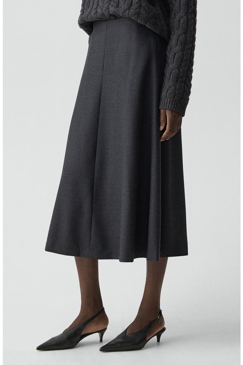 A-Line Midi Skirt, Alternate, color, CHARCOAL MELANGE