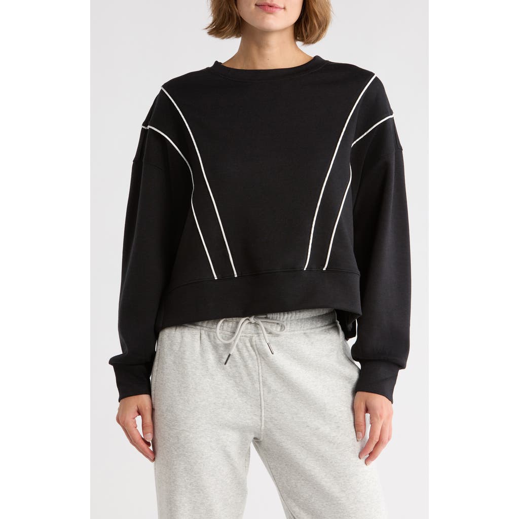 Yogalicious High Society Scuba Crop Sweatshirt In Black