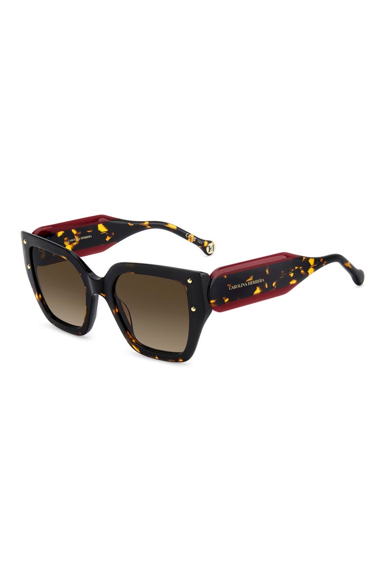 53mm Gradient Square Sunglasses, Alternate, color, HAVANA/ BROWN