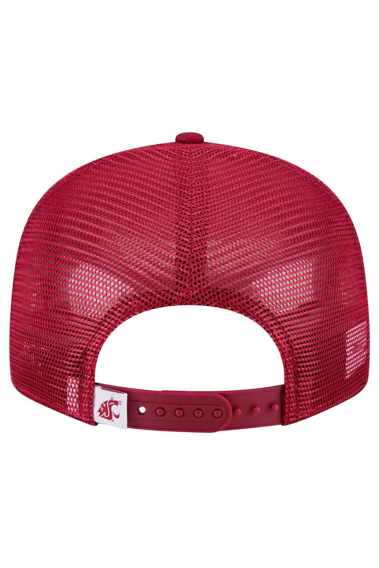 Men's New Era Crimson Washington State Cougars 9FIFTY Trucker Snapback Hat, Alternate, color, Crimson