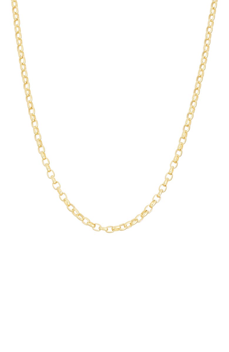 FZN Sterling Silver Adjustable Rolo Chain Necklace, Main, color, Gold