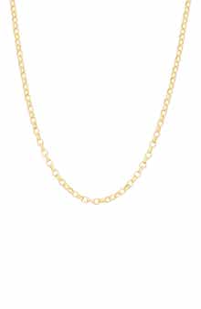 FZN Sterling Silver Adjustable Rolo Chain Necklace