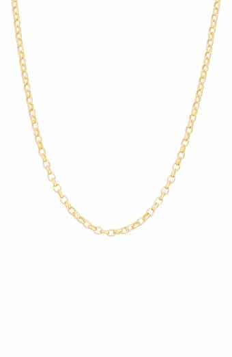 FZN Sterling Silver Adjustable Rolo Chain Necklace
