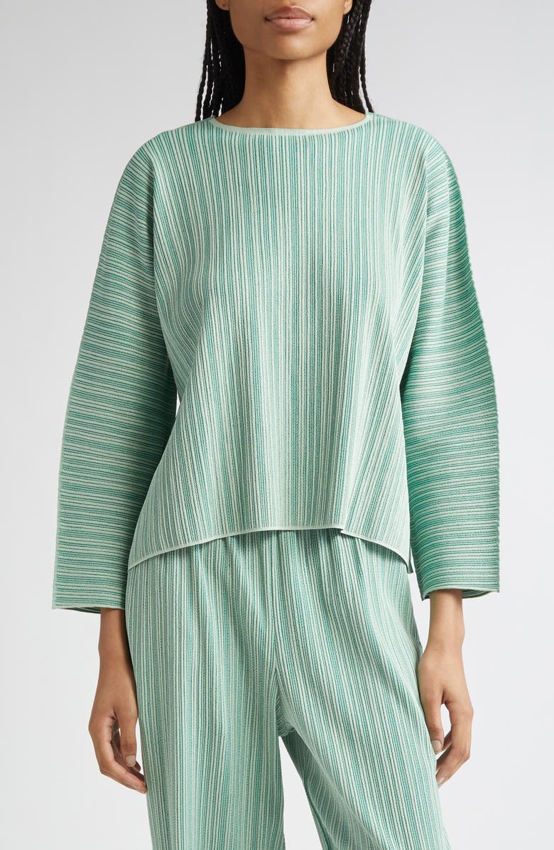 Pleats Please Issey Miyake A-POC Pleated Top, Main, color, Apple Green