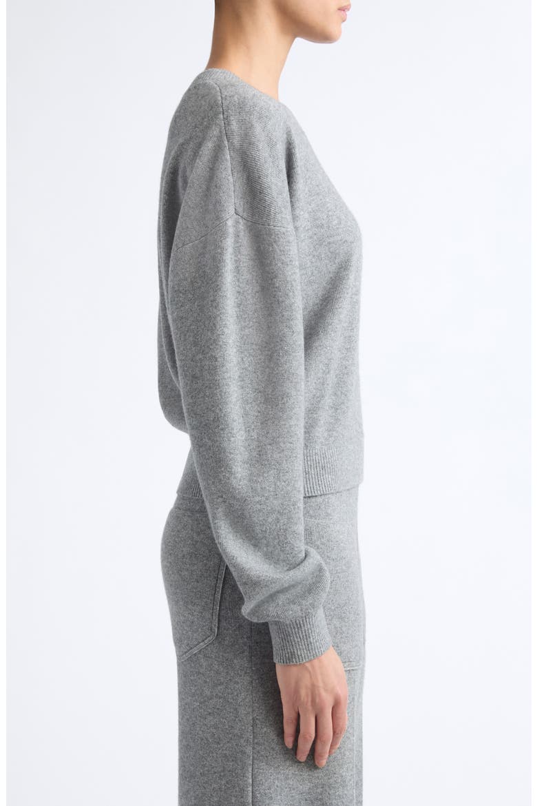 Crewneck Wool & Cashmere Sweater, Alternate, color, MID-GREY MARL