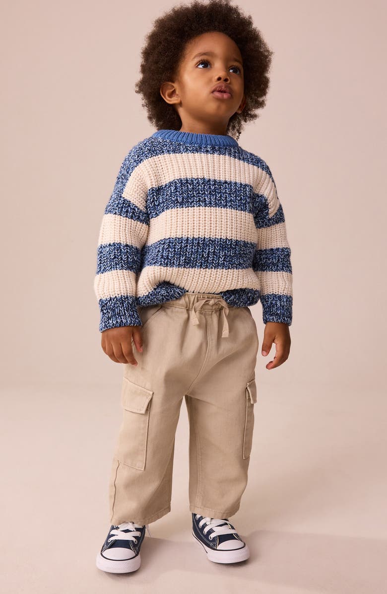 NEXT Kids' Baggy Cotton Twill Cargo Pants, Alternate, color, Neutral