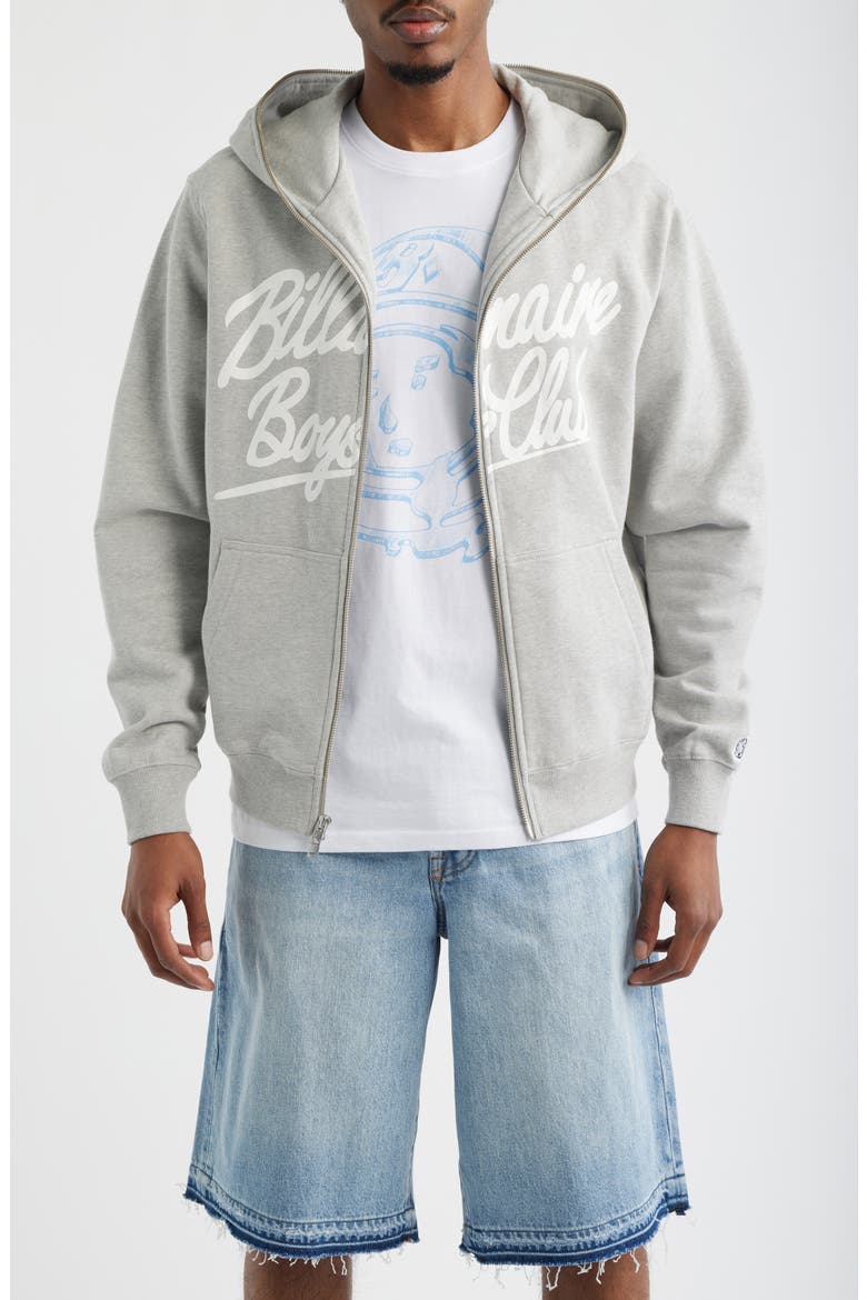 Script Logo Cotton Fleece Hoodie, Main, color, HEATHER GREY