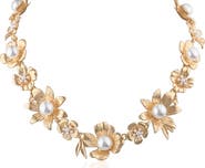 JARDIN Floral Imitation Pearl Statement Necklace
