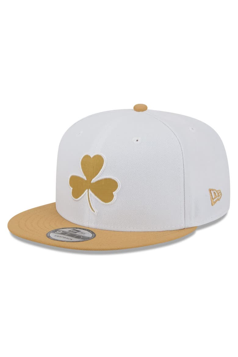 Men's New Era White/Gold Boston Celtics 2025/26 City Edition 9FIFTY Snapback Hat, Alternate, color, White