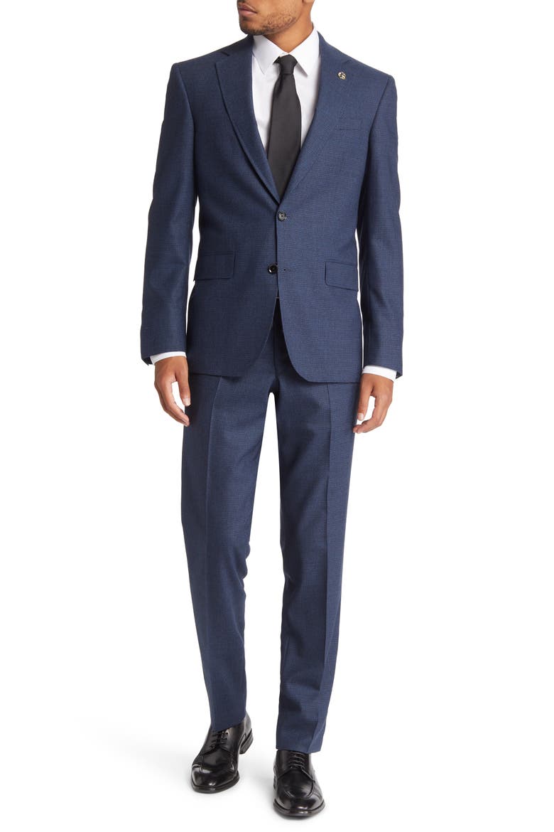 Jay Trim Fit Wool Suit, Main, color, BLUE