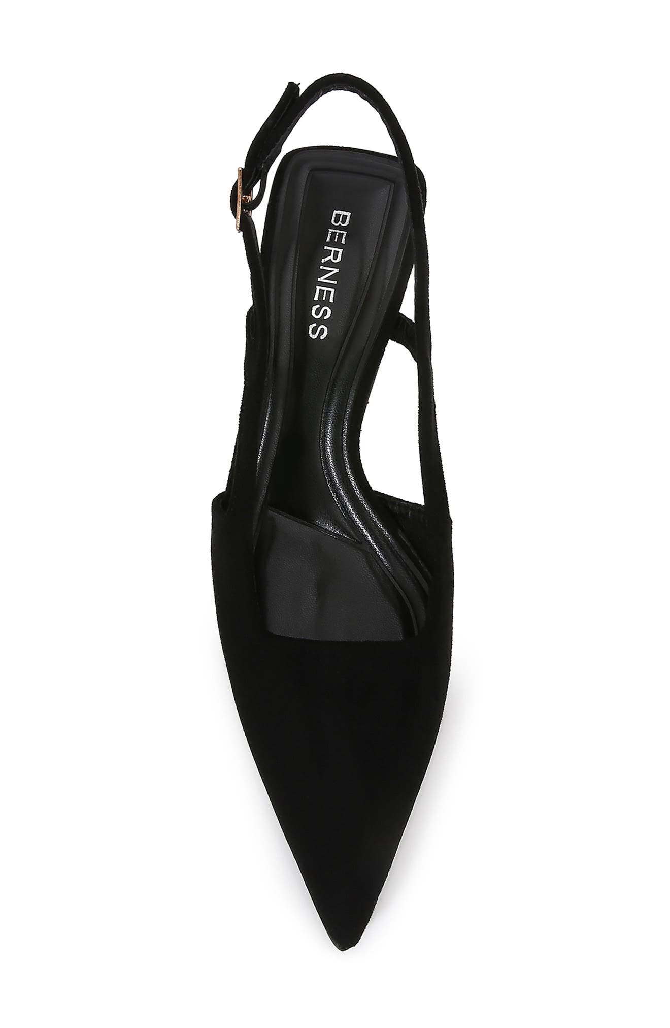 BERNESS Cleopatra Faux Suede Slingback Pump, Alternate, color, Black