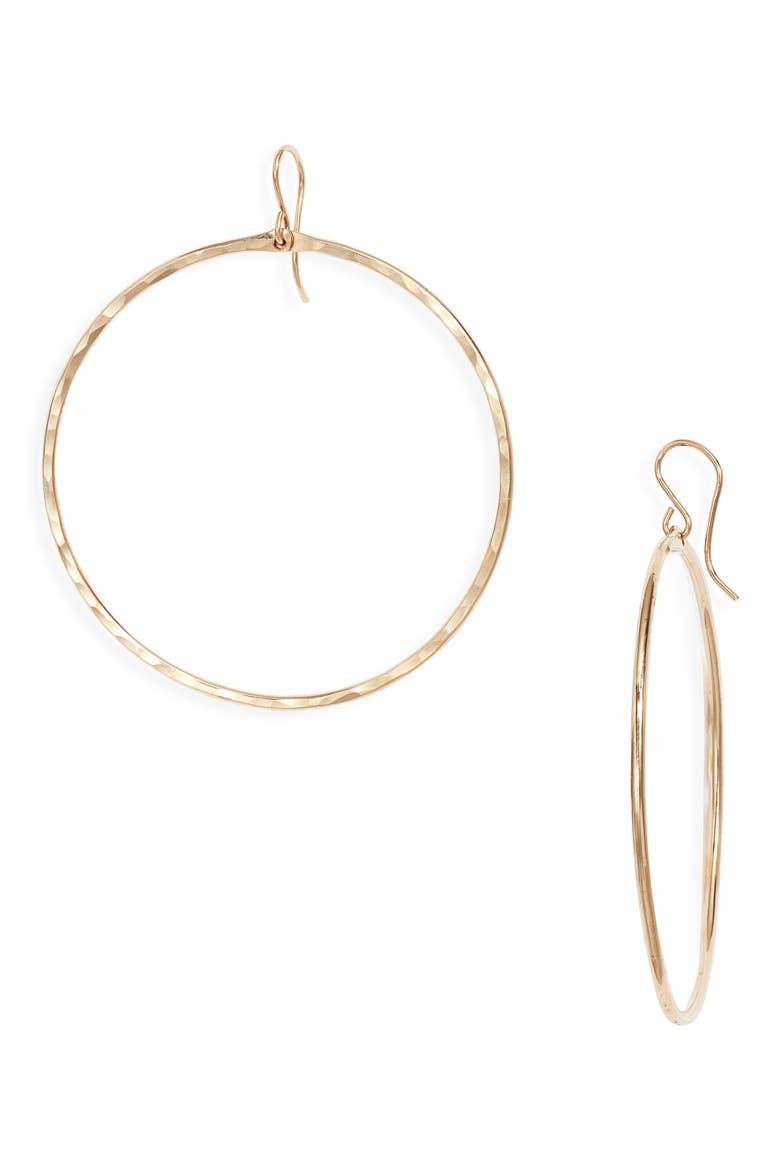 Signature Large Hammered Hoop Earrings, Main, color, GOLD FILL