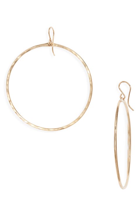 Signature Large Hammered Hoop Earrings