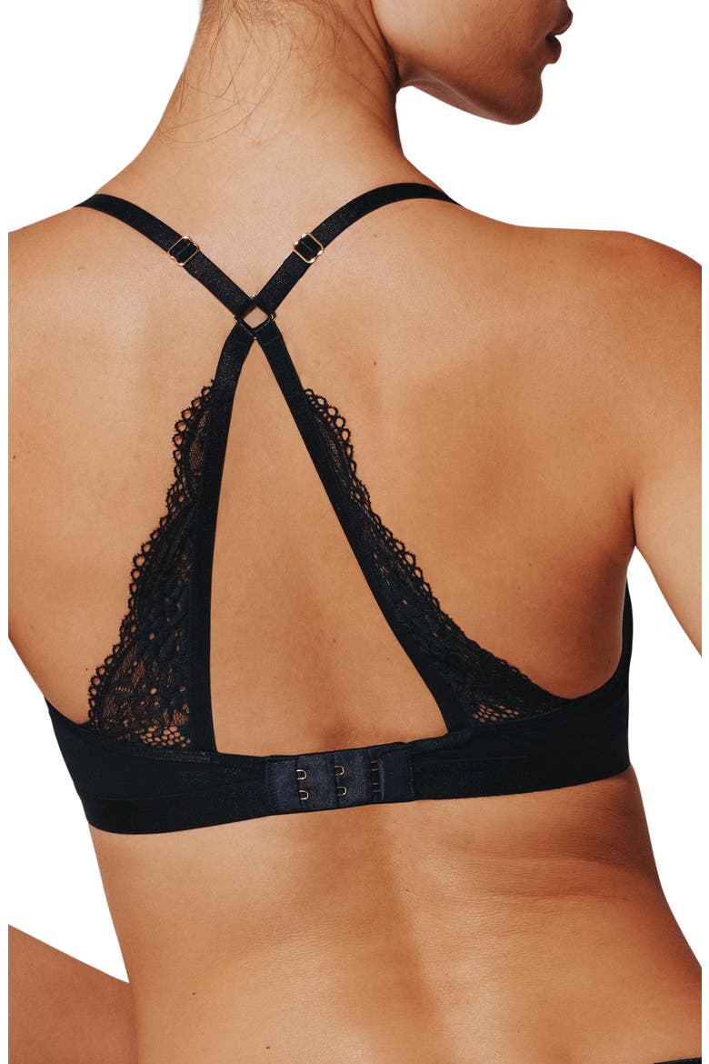 All Day Lace Unlined Racerback Bralette, Alternate, color, BLACK