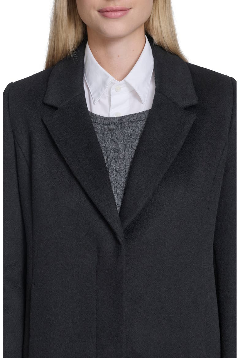 Slick Wool Blend Coat, Alternate, color, BLACK