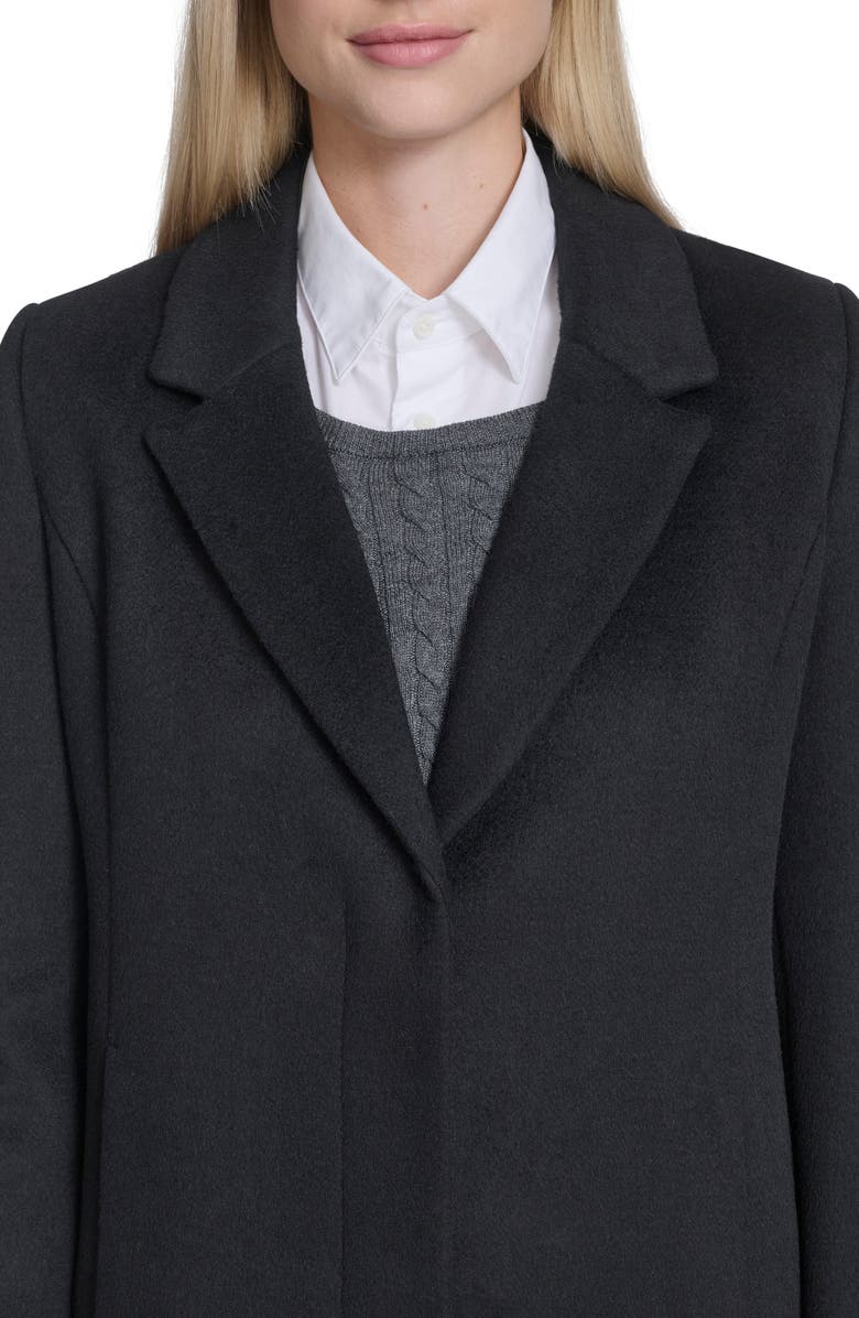 Cole Haan Slick Wool Blend Coat, Alternate, color, Black