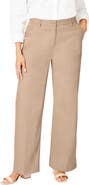 Jessica London Stretch Cotton Chino Wide-Leg Trouser