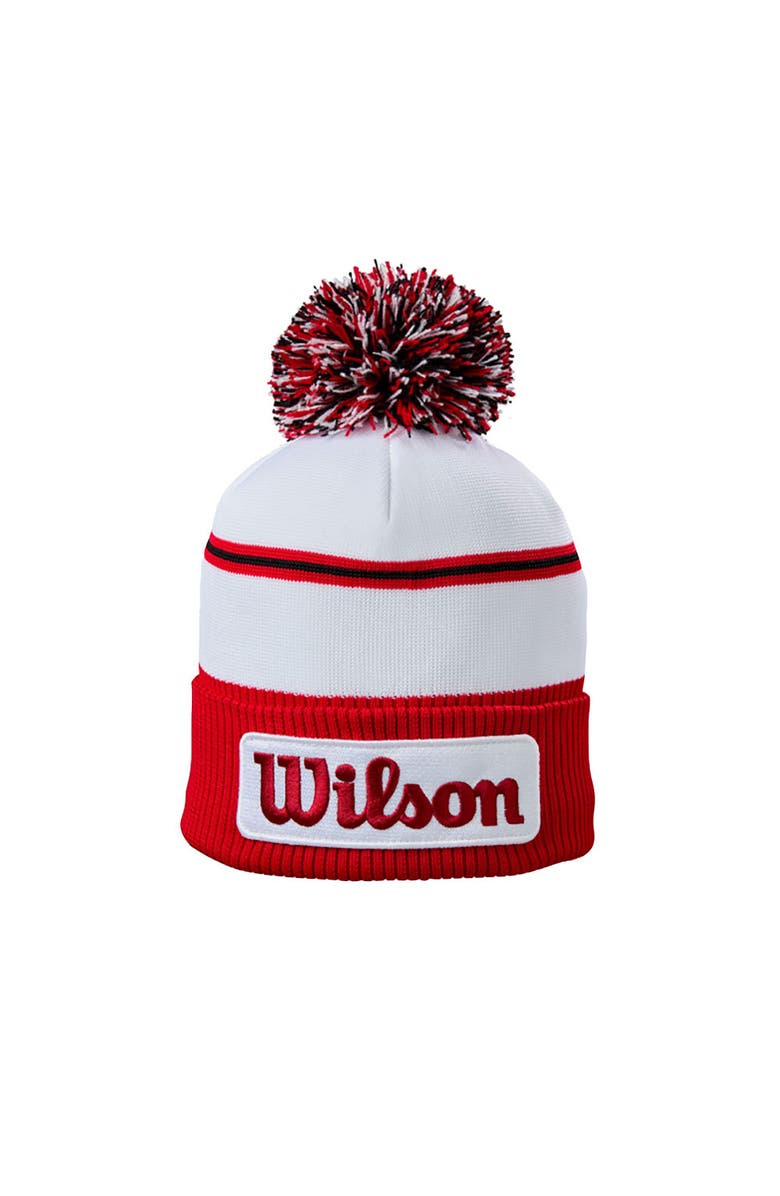WILSON Golf Tour White Red Unisex Golf Beanie - White/Red, Main, color, White/Red