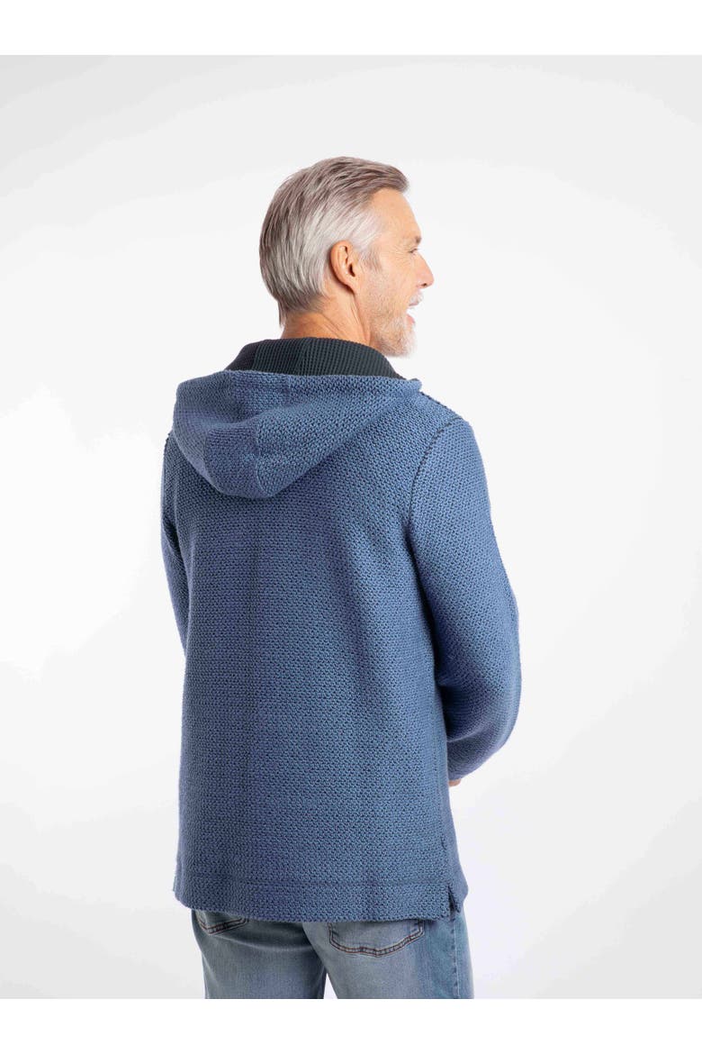 Bakersfield Button Neck Hooded Fleece, Alternate, color, Mid Blue