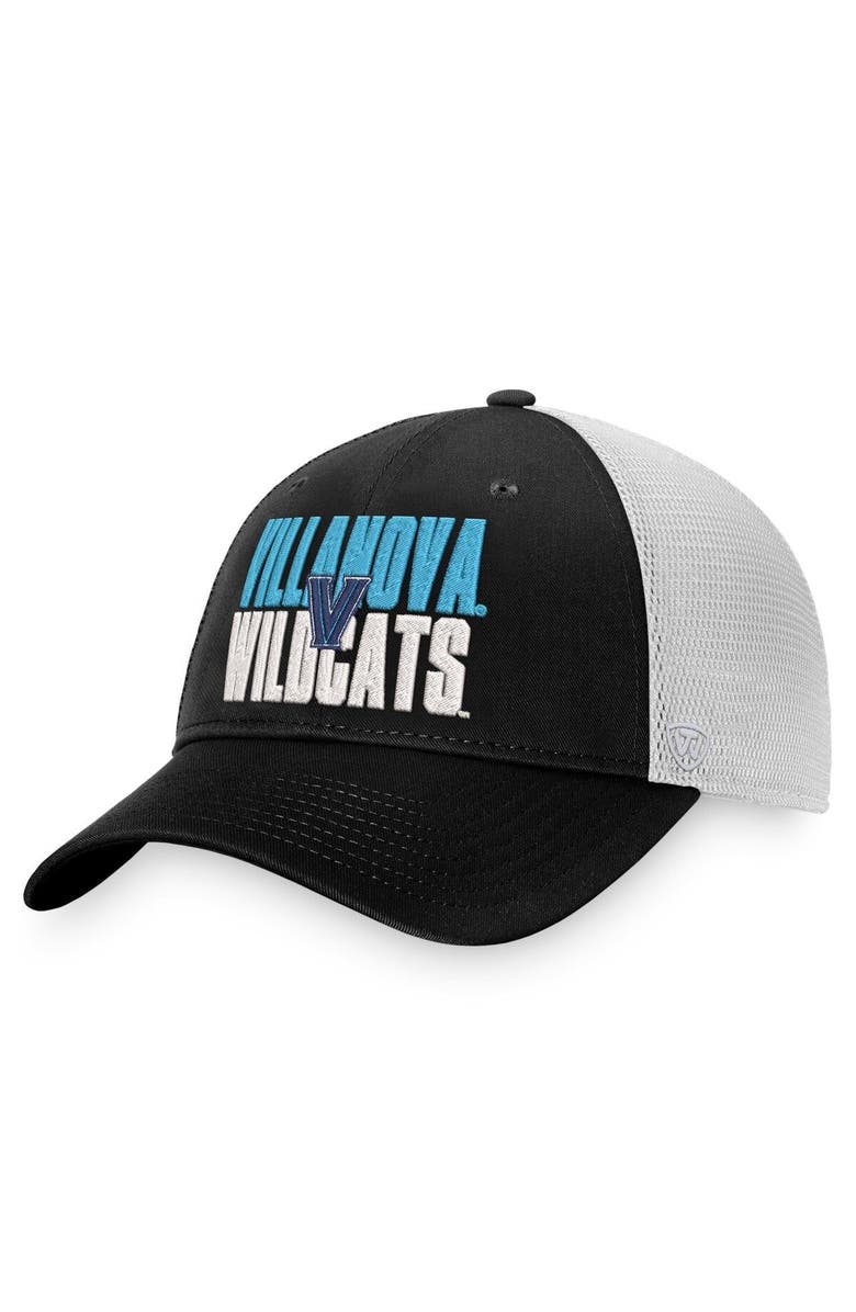 TOP OF THE WORLD Men's Top of the World Black/White Villanova Wildcats Stockpile Trucker Snapback Hat, Main, color, Black