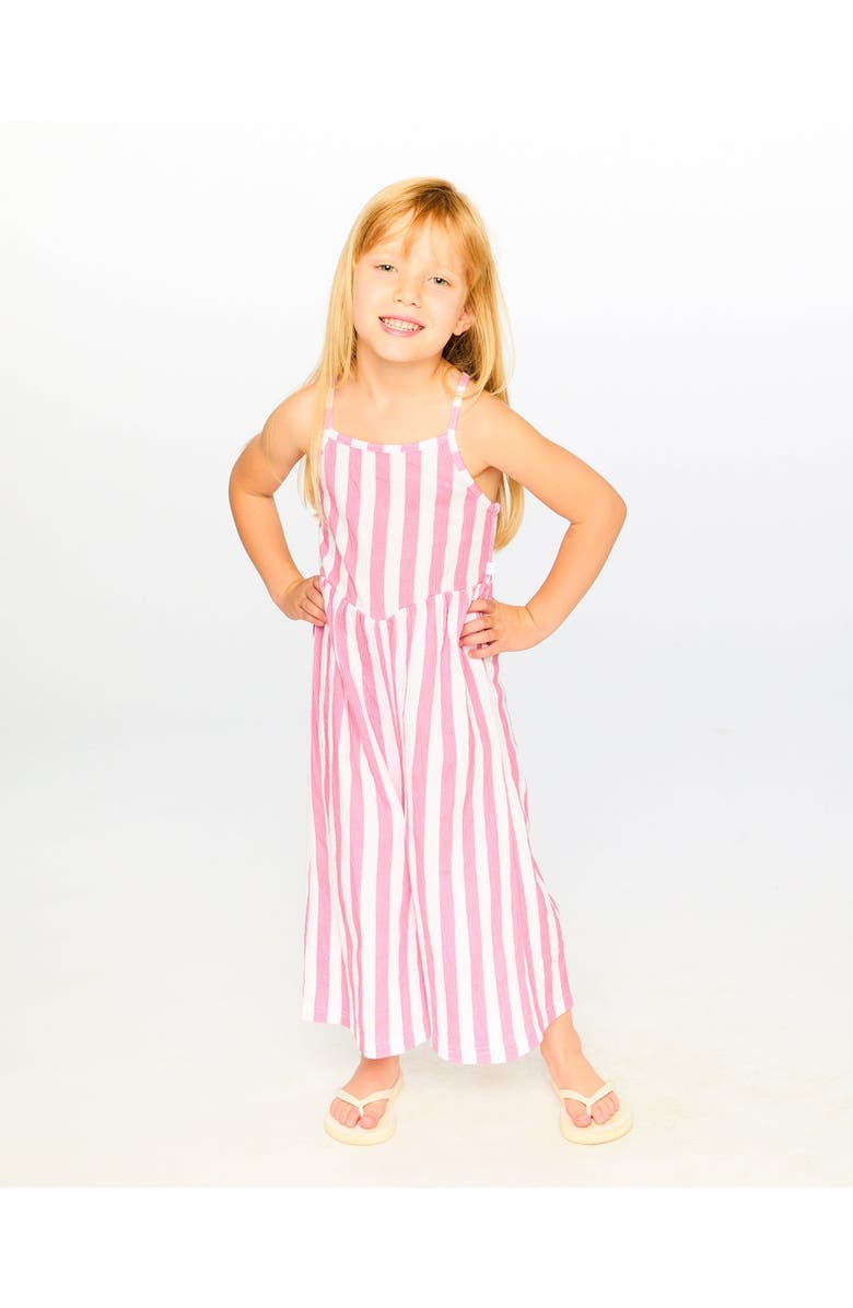 Deux par Deux Crinkle Jersey Stripes Jumpsuit, Alternate, color, White & Pink Stripes