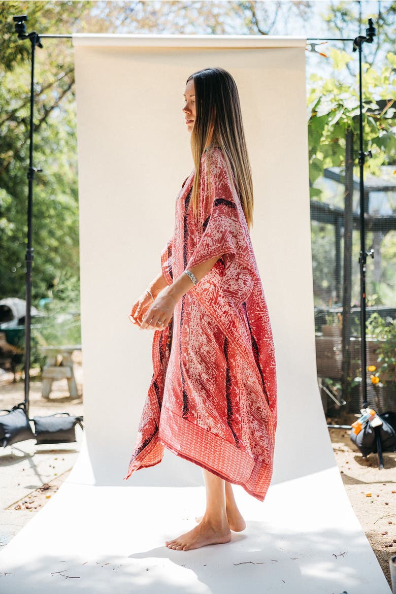 Long Caftan Kierson, Alternate, color, Pink & Red