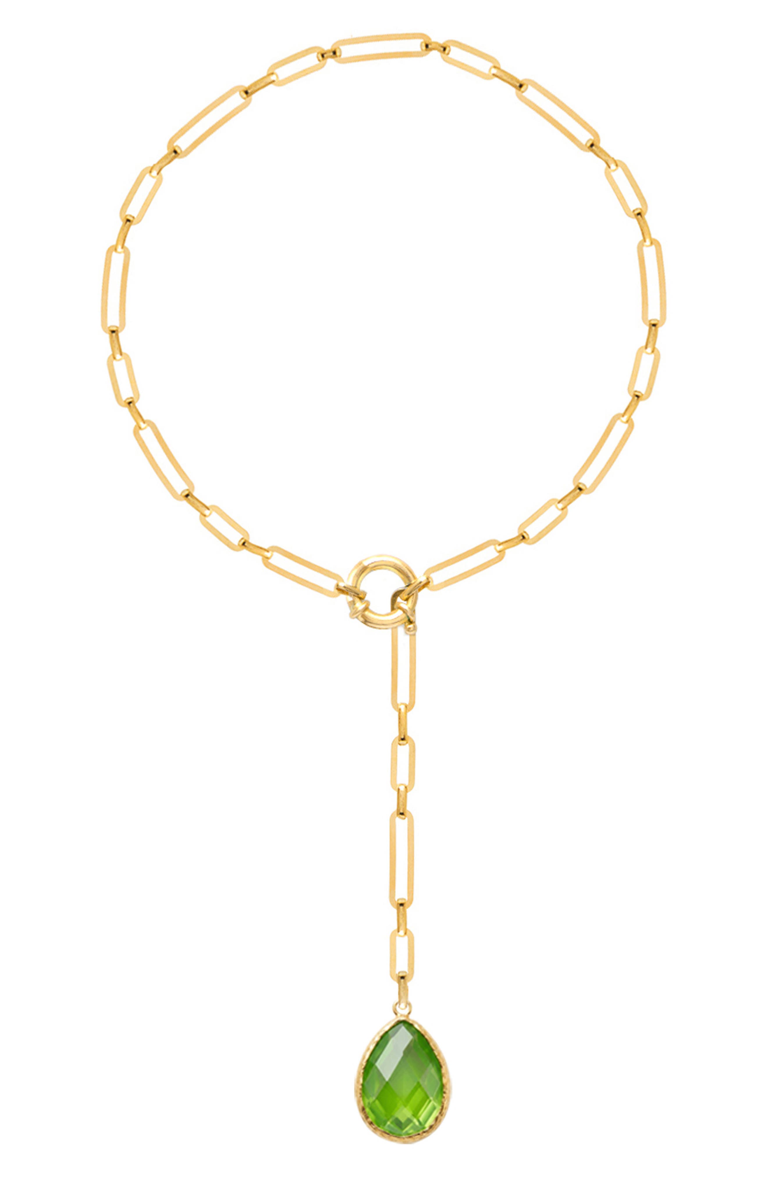 GABI RIELLE Prasiolite Lariat Necklace