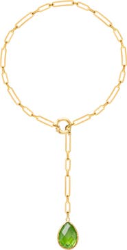 GABI RIELLE Prasiolite Lariat Necklace