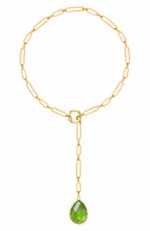 Prasiolite Lariat Necklace
