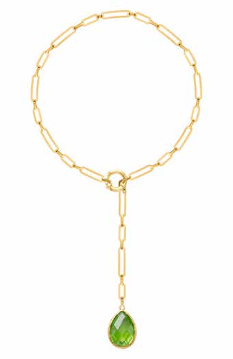 Prasiolite Lariat Necklace