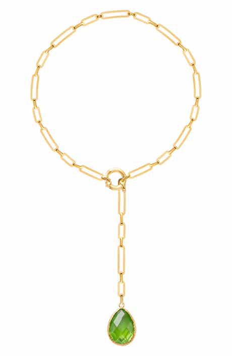 GABI RIELLE Prasiolite Lariat Necklace